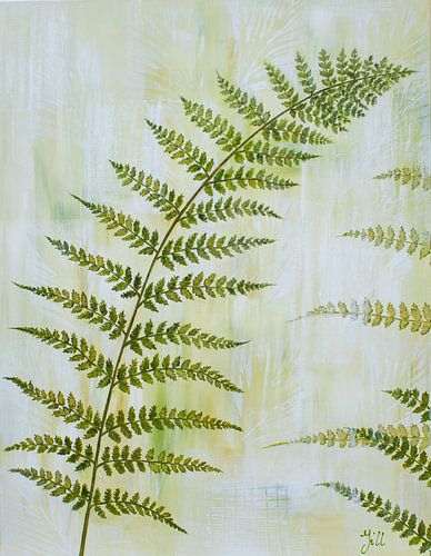 Bemalung eines Farnblattes