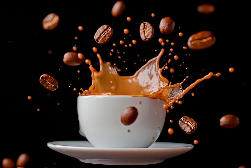 Tasse à café avec espresso pétillant par Poster Art Shop