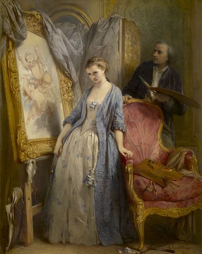 Jonge kunstenares in mijmering, Gustave Wappers