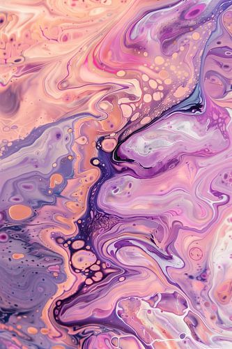 Voyage abstrait en rose et pêche