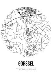 Gorssel (Gelderland) | Landkaart | Zwart-wit van Stad & Wand