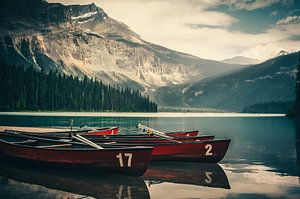 Emerald lake weerspiegeling van Loris Photography