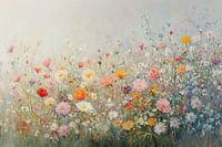 Imprimé fleurs sauvages de rêve avec brume douce