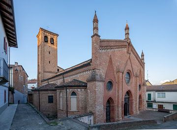 Church in center of Mombaruzzo, Piedmont, Italy by Joost Adriaanse