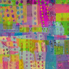 abstrakte Stadt Patchwork 3 von Claudia Gründler