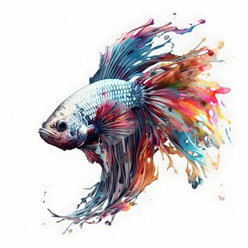 Siamese fighting fish by Uncoloredx12