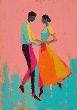 Dans Vrouw | Embrace of Colorful Movement van De Mooiste Kunst