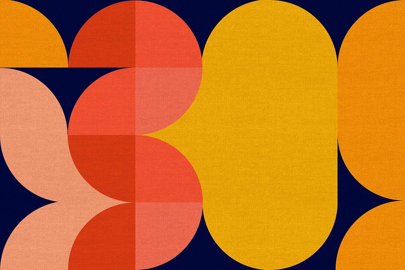 Modern abstraction with organic shapes Yellow by Mad Dog Art