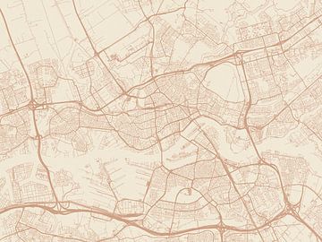 Kaart van Rotterdam in Terracotta van Map Art Studio