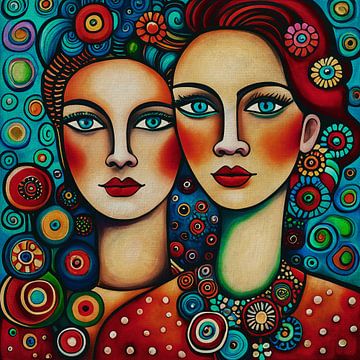 Twin sisters looking straight at you no.4 by Jan Keteleer