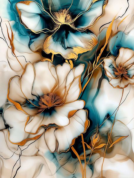 Flowers and gold by Bert Nijholt
