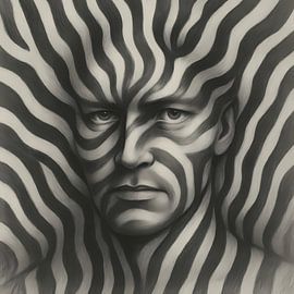 Man with zebra print by Jolanda Ritsma