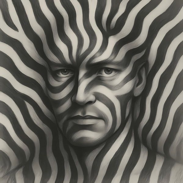 Mann mit Zebradruck von Jolanda Ritsma