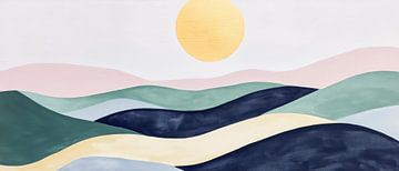 Zachte heuvels onder een stralende zon van Poster Art Shop