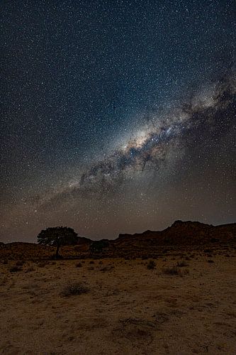 Melkweg boven de Namib woestijn in Namibië, Afrika