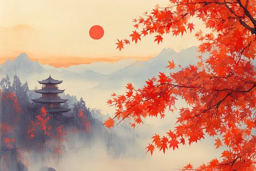 spirituele schilderkunst japans landschap