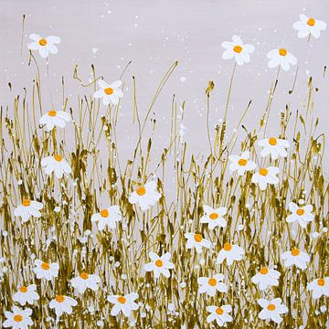 Painting Flower field daisies by Bianca ter Riet