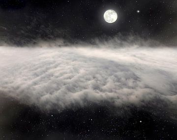 La lune au-dessus des nuages sur Corinne Welp