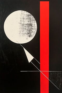 Abstrakte Komposition in Schwarz und Rot von Poster Art Shop