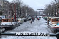 Winter Amsterdam Schaatsen Grachten von Thijs Nusmeijer Miniaturansicht