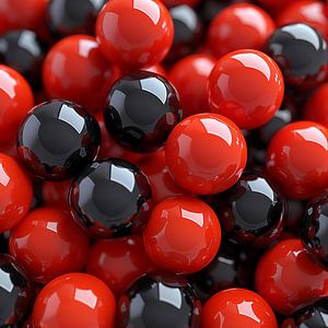 Bälle schwarz und rot