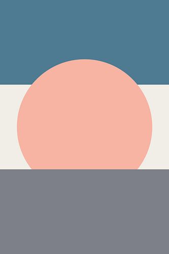 Abstracte zonsopgang op zee. Minimalistische kunst in rustige kleuren