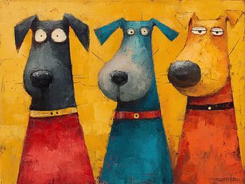 Glückliche Fellfreunde zusammen