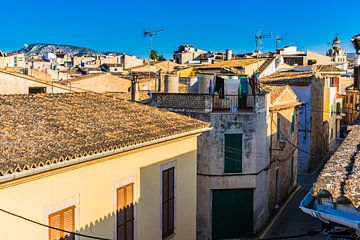 Prachtig uitzicht over de historische oude stad van Alcudia, Mallorca Spanje van Alex Winter