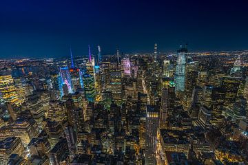 New York bij nacht met uitzicht op de stad van Patrick Groß