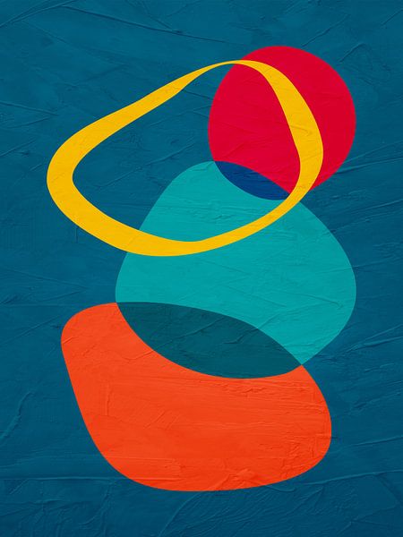 Art abstrait géométrique organique coloré par Online Arts