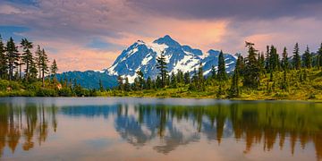 Zonsondergang bij Mount Shuksan, North Cascades National Park