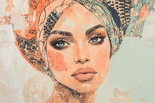 Portrait de femme avec foulard