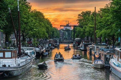 Brouwersgracht zonsondergang