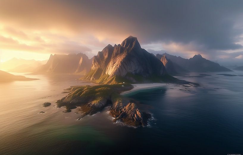 Magische kust vanuit vogelperspectief van fernlichtsicht