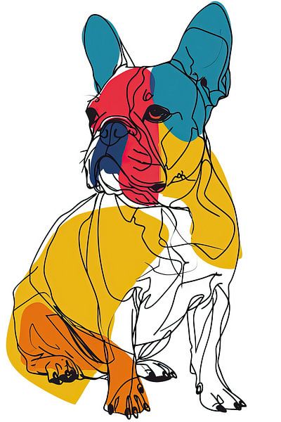 Bulldog Artwork | Colours Bulldog by Wonderful Art