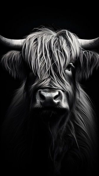 Dierenportret in zwart-wit minimalistische wildlife kunst van Thilo Wagner