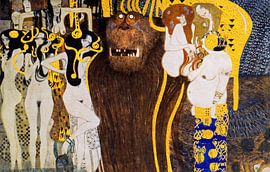 Beethoven frieze - left part, after the work of Gustav Klimt