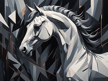 Paardenkracht gevangen in abstracte vormen