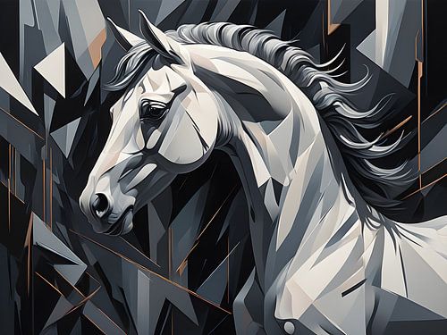 Paardenkracht gevangen in abstracte vormen