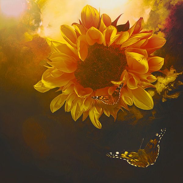 Le tournesol juste au-dessus du bord par Helga Blanke