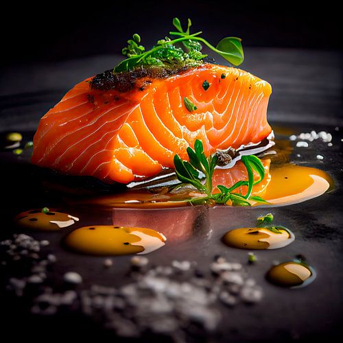 Freshly baked salmon