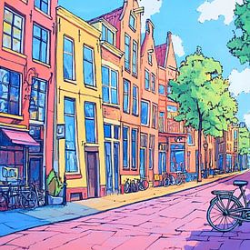 Amsterdam van Abstract Schilderij