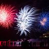 Vuurwerk op de zee bij Scheveningen Pier  van Dexter Reijsmeijer