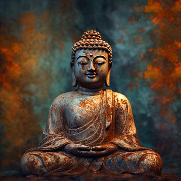 Timeless Witness. An Antique Buddha in Stone by Vlindertuin Art
