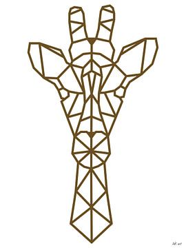 Abstract hoofd van een Giraffe van Arie de Korte