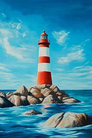 Leuchtturm am Meer von Poster Art Shop