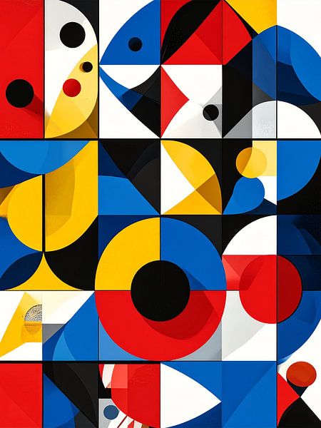 Mid-Century Geometric Abstract Panel by okta rendy