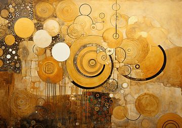 Gold | Gold Abstrakt von Abstract Schilderij
