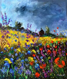 Alte Kapelle und Sommerblumen von pol ledent