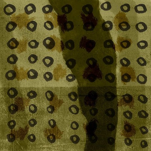 Abstract patroon in zwart en bruin op groene tabak.